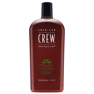 American Crew 3-in-1 Tea Tree Shampoo, Conditioner, and Body Wash Liter